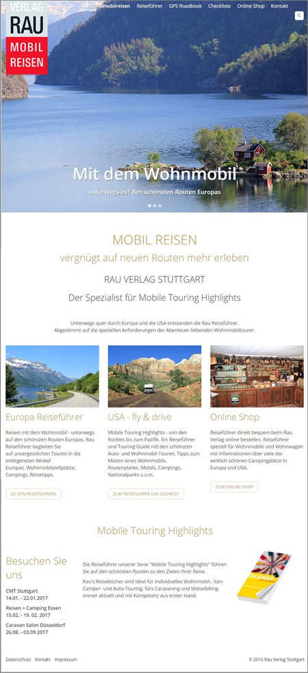 Responsive Layout Rau Verlag, Stuttgart